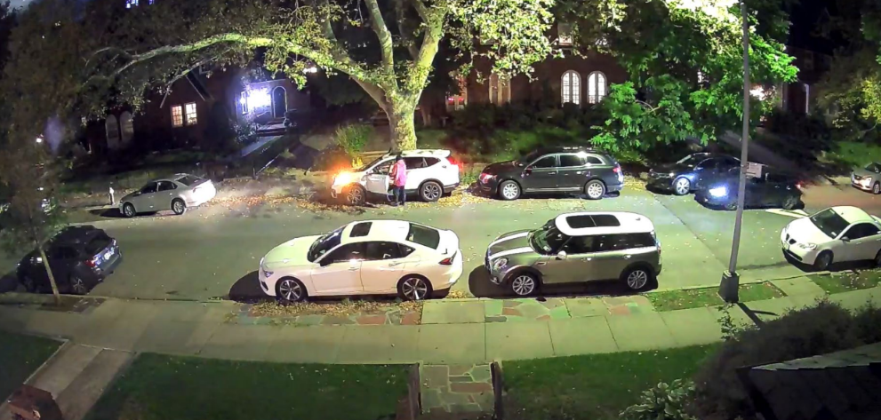 Surveillance footage of Ricky Paulino entering stolen vehicles