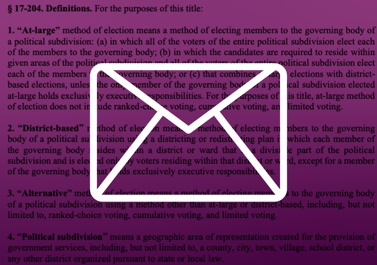 white email icon on purple background with graphic of NYVRA text