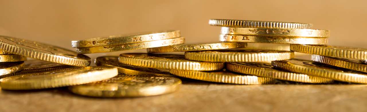 Stacks of gold coins