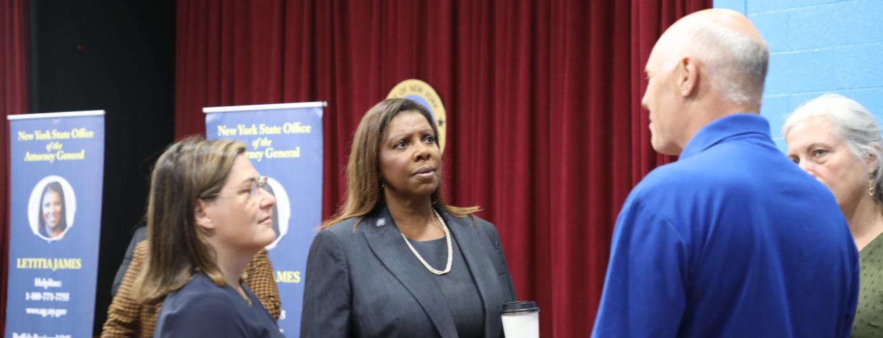 AG James in community