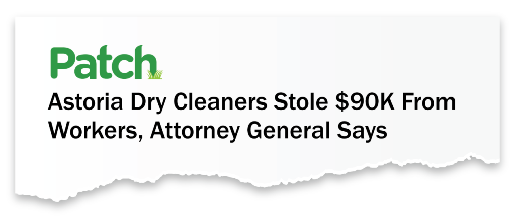 Clipping about dry cleaning workers