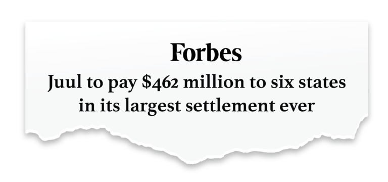 Forbes news clipping about Juul