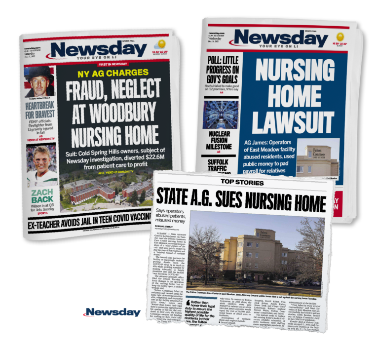 Newsclippings about lawsuits with nursing homes
