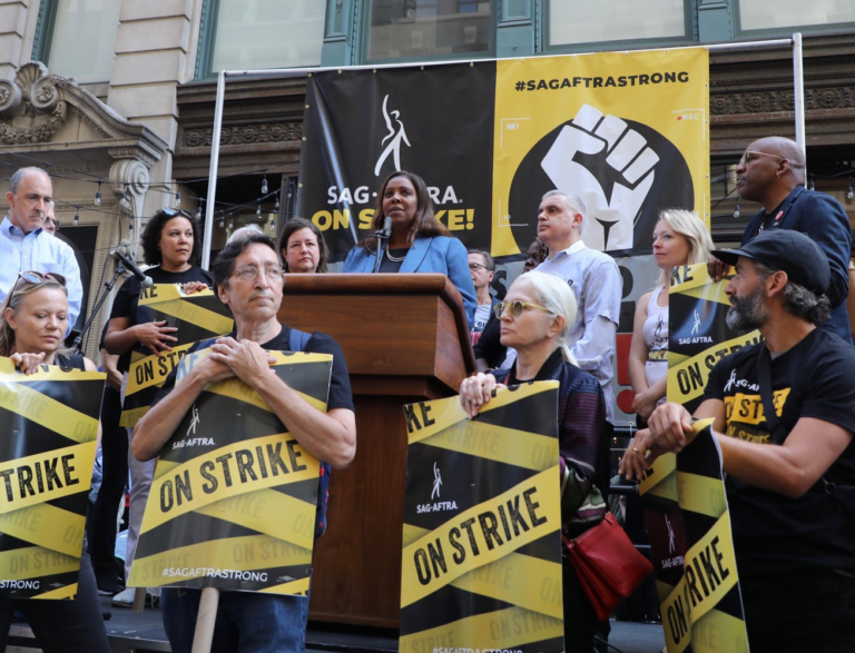 AG James at strike for SAG-AFTRA