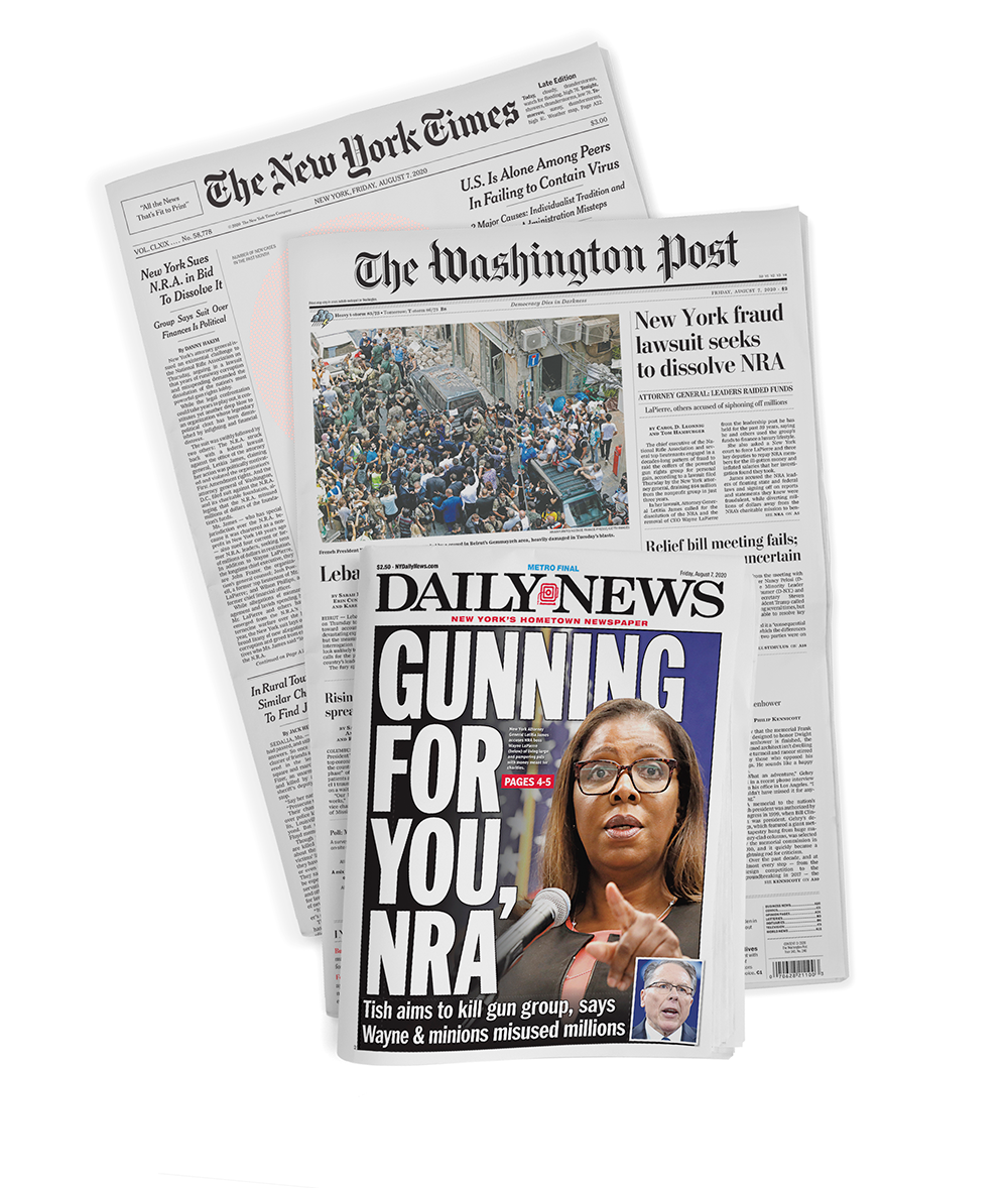 Daily News newspaper cover on AG James