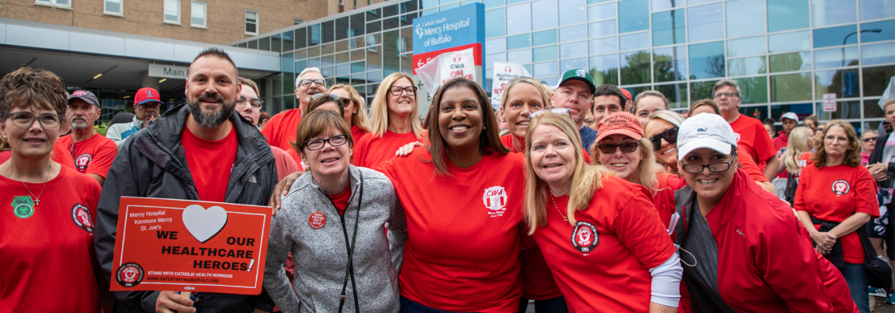 AG James at Healthcare for workers march