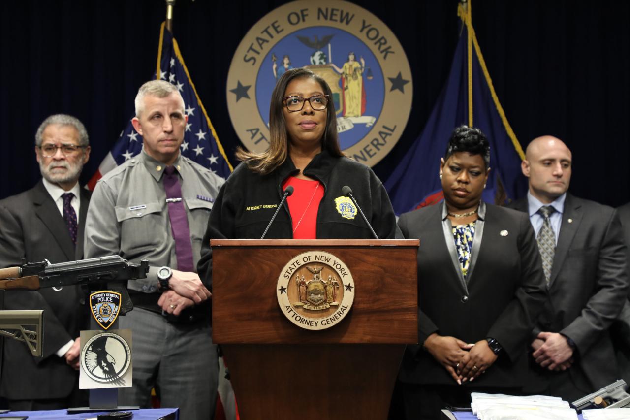 Ag James speaking on illegal guns