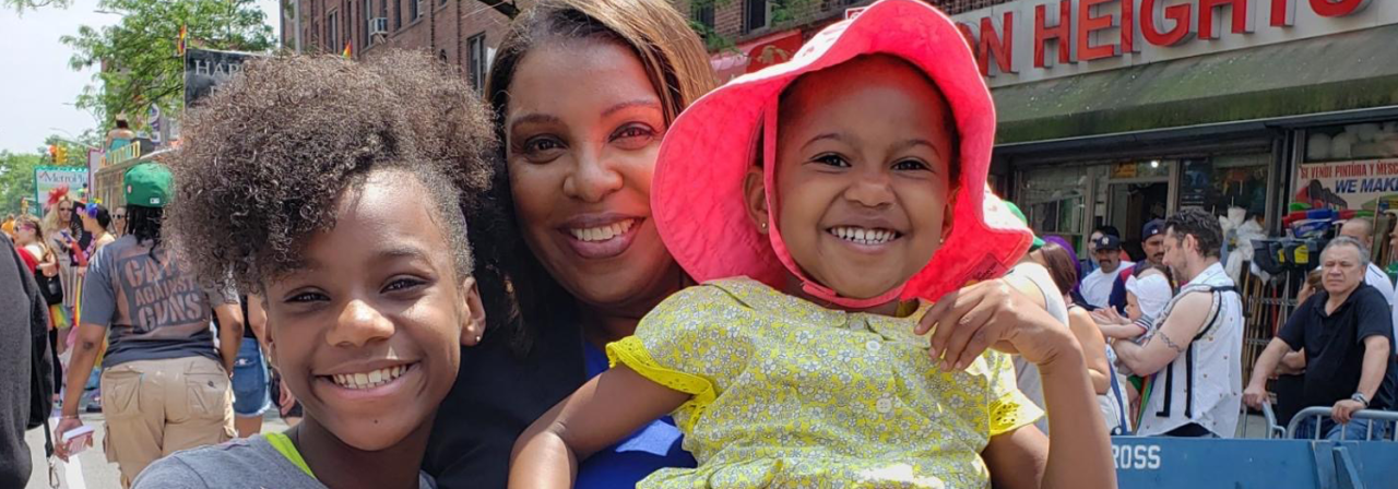 AG James with children