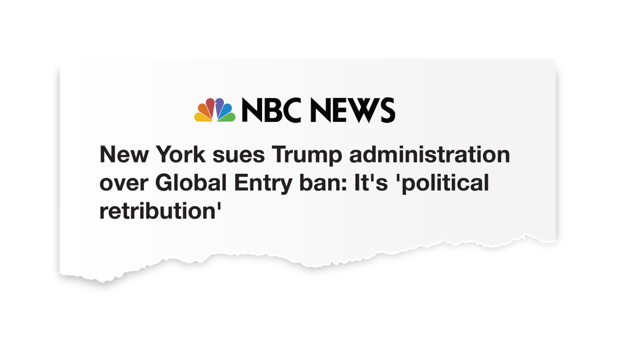 Trump global entry band article