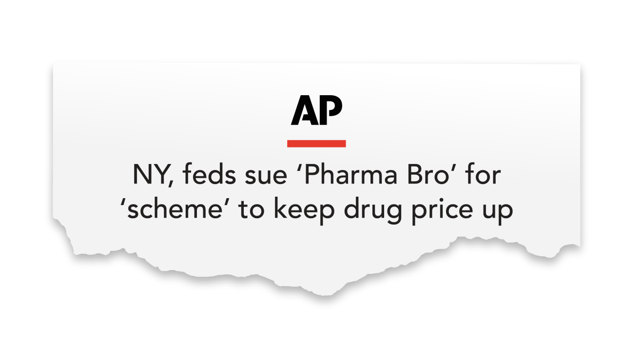 News clipping on 'Pharma Bro'