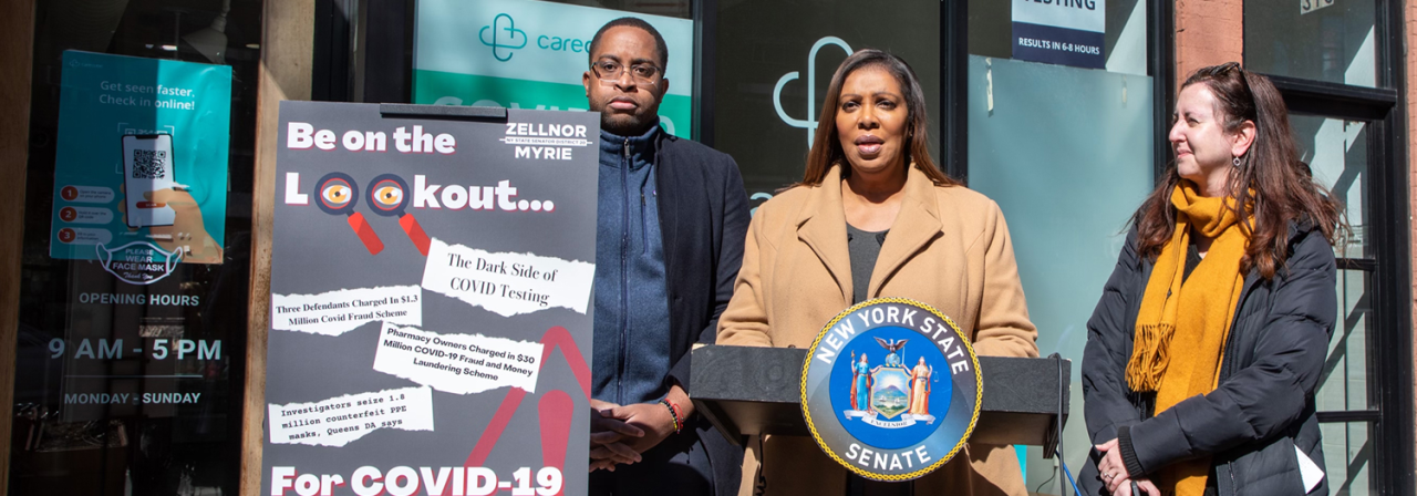 AG James speaking on how to protect consumers