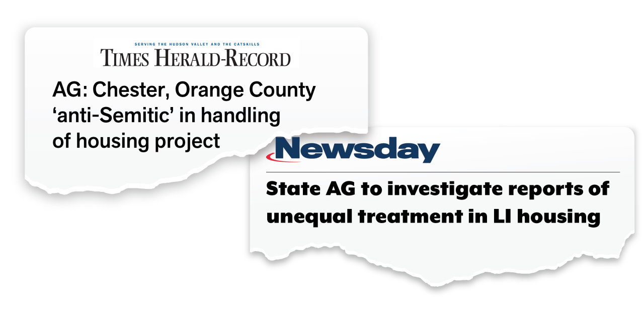 news clippings on unequal housing projects