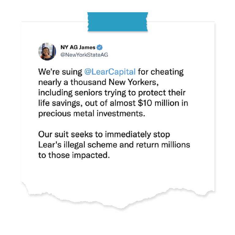 AG Tweet on suing LearCapital