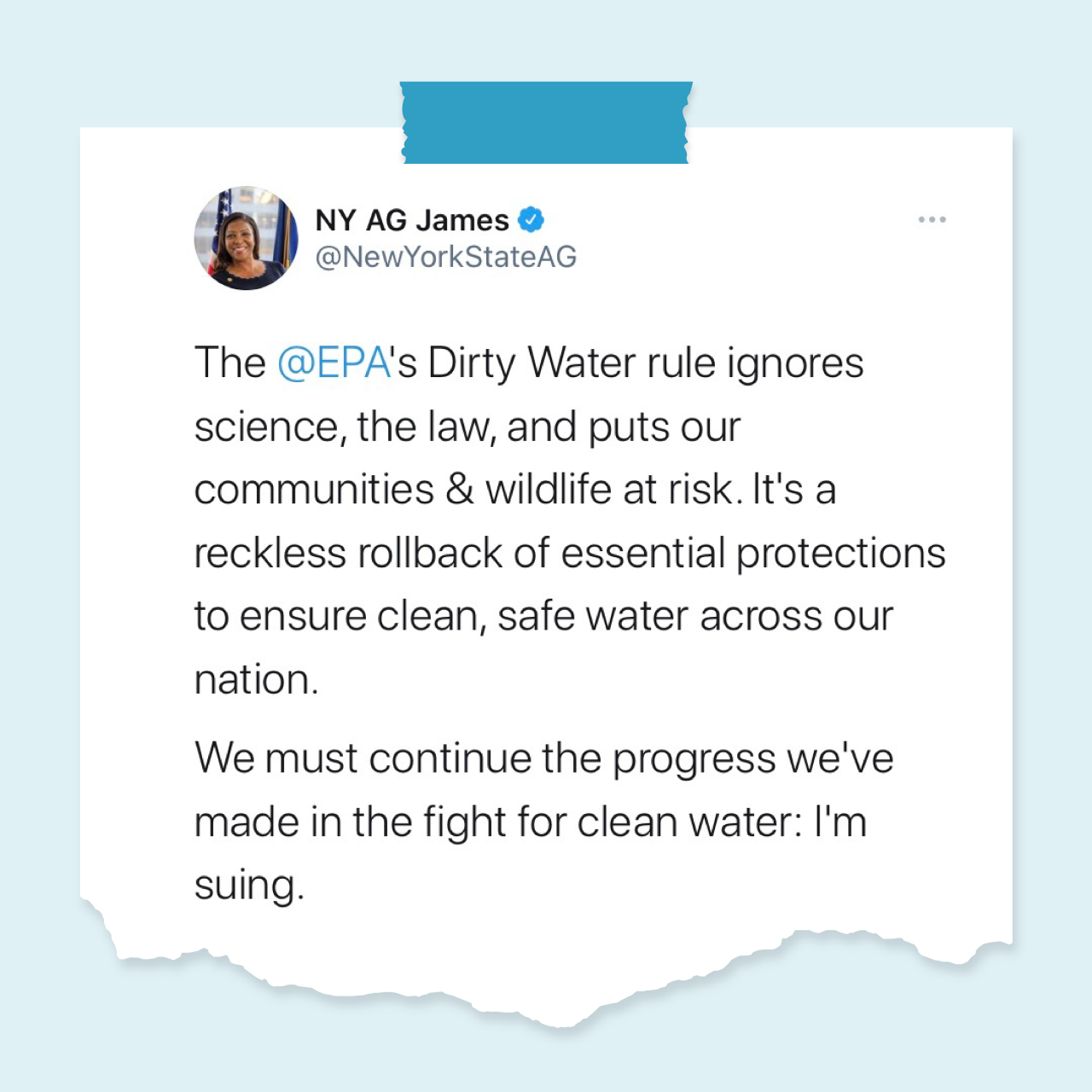 EPA twitter posts from AG James