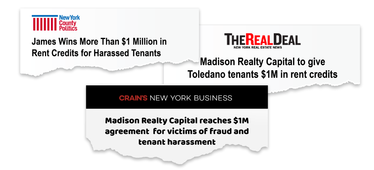 Multiple News clippings on Madsion realty