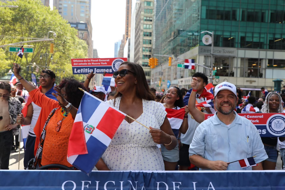 AG James at Dominican day parade 