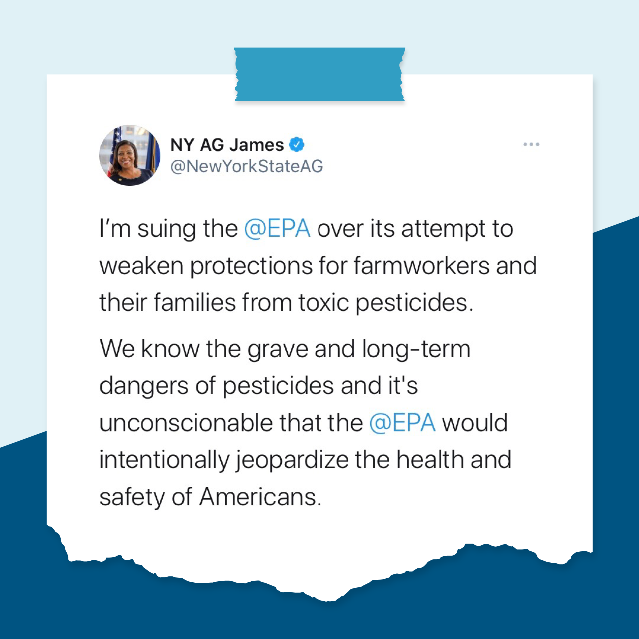 EPA twitter posts from AG James