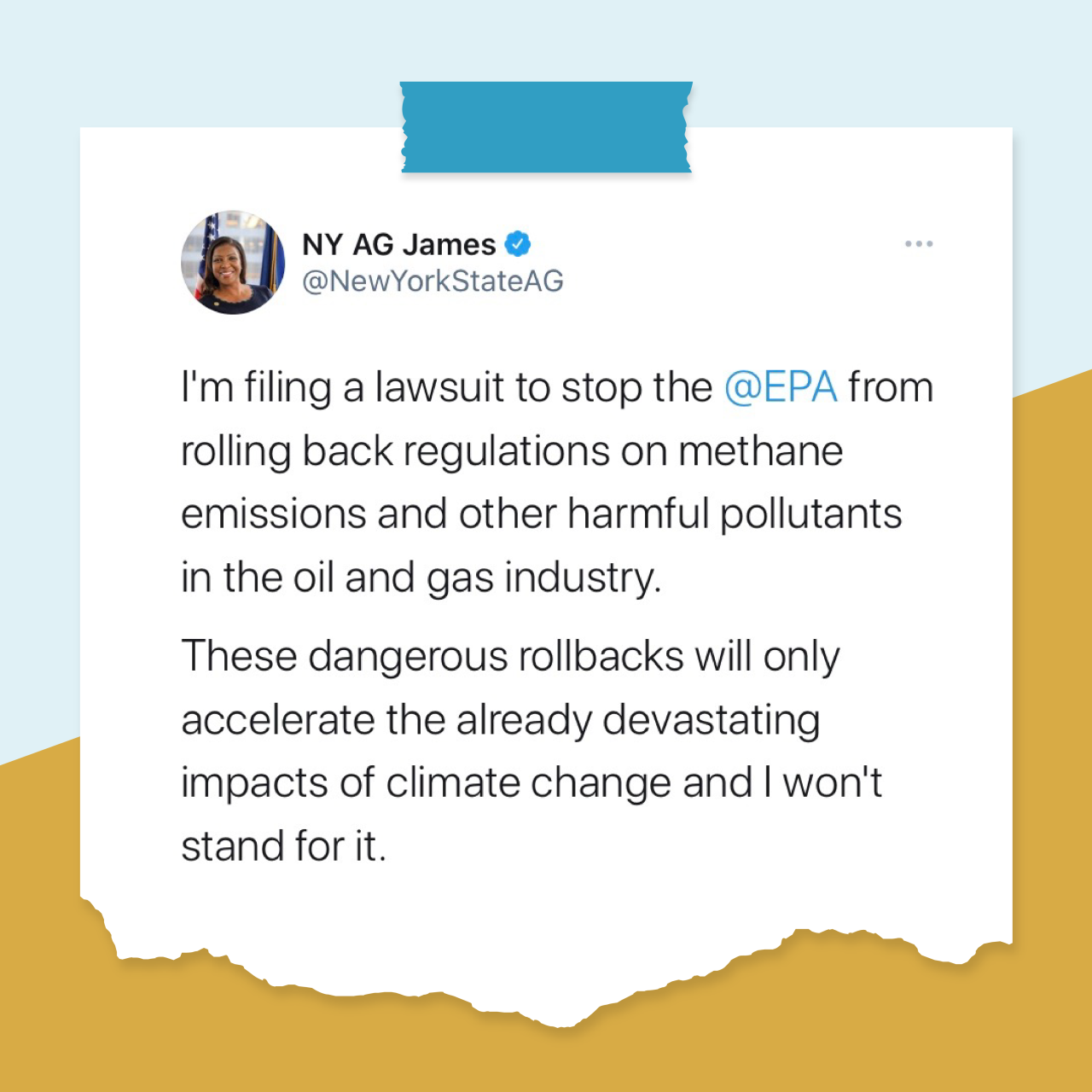 EPA twitter posts from AG James