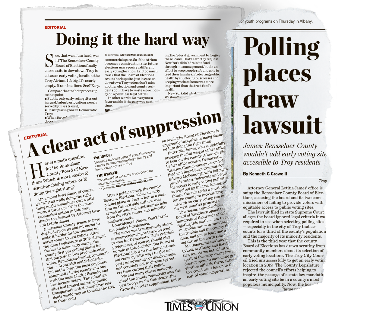 multiple times union newspaper clippings