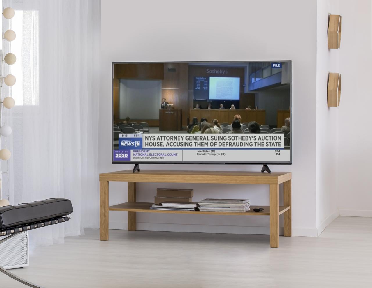 AG James on TV about suing Sotheby's