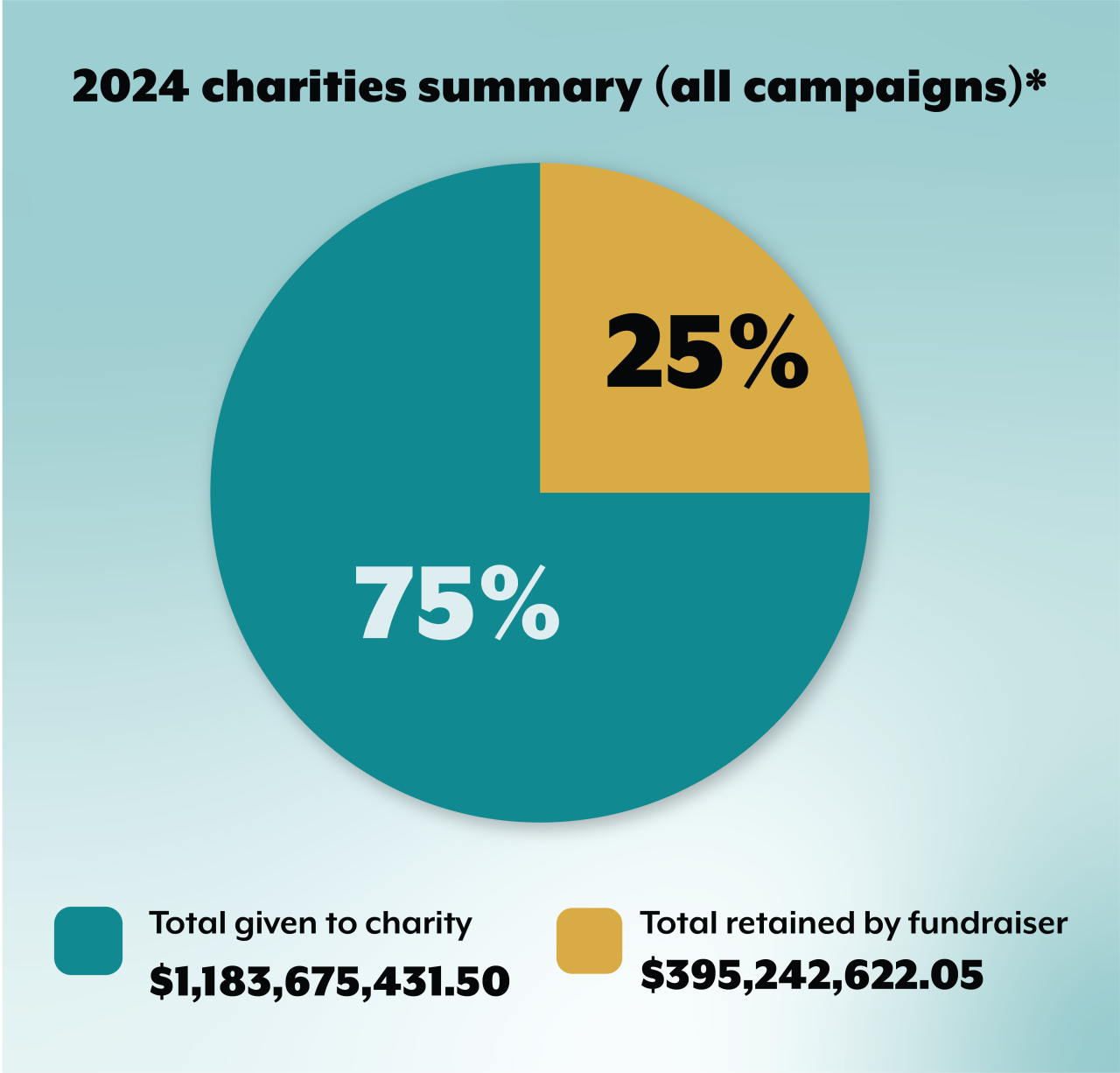 2024 charities summary (all campaigns)*