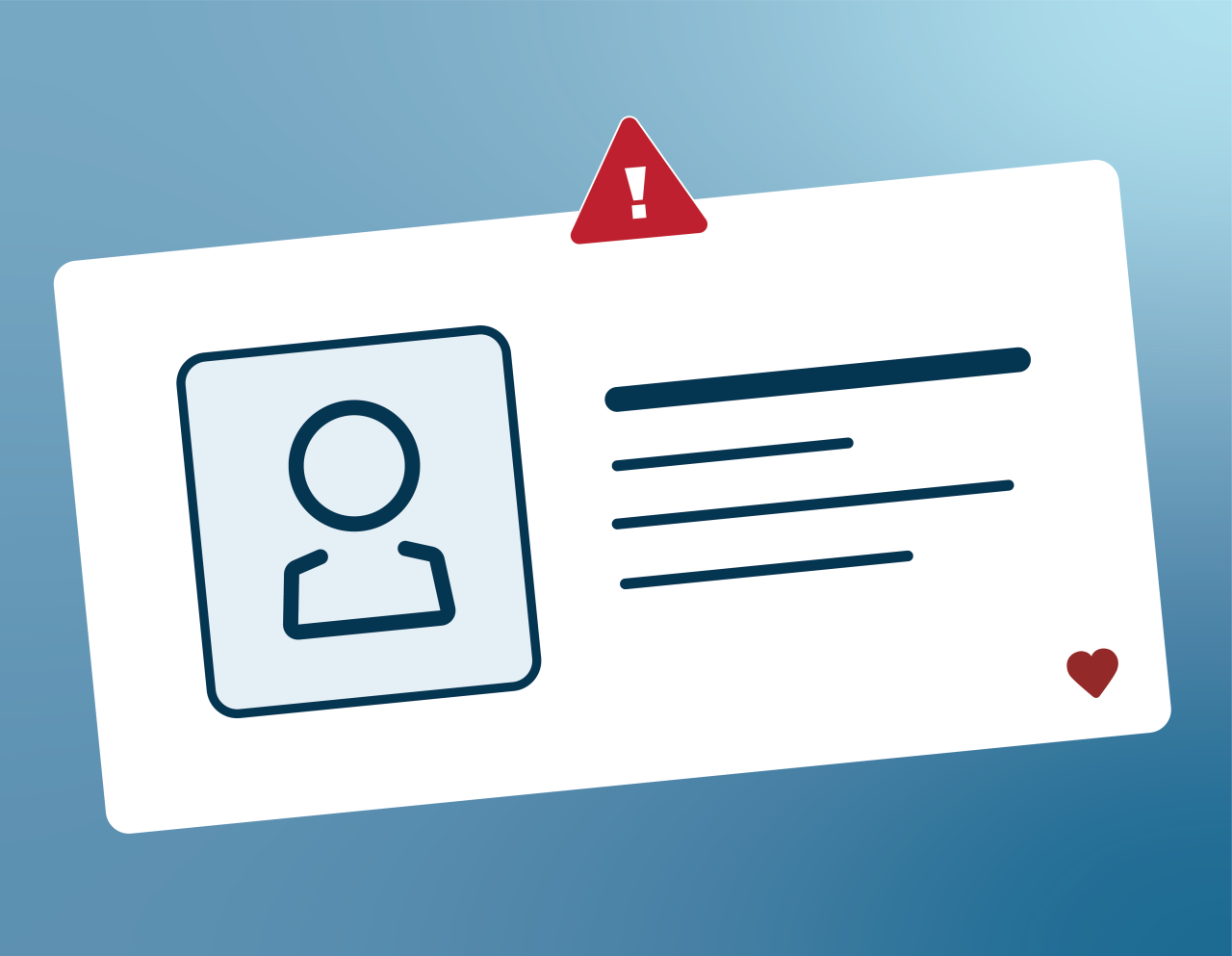 Icon of a license with a warning red triangle icon