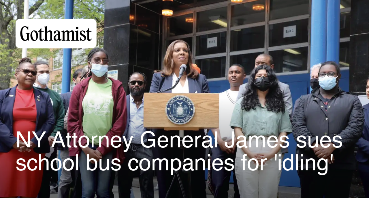Gothamist: NY Attorney General James sues school bus companies for 'idling'