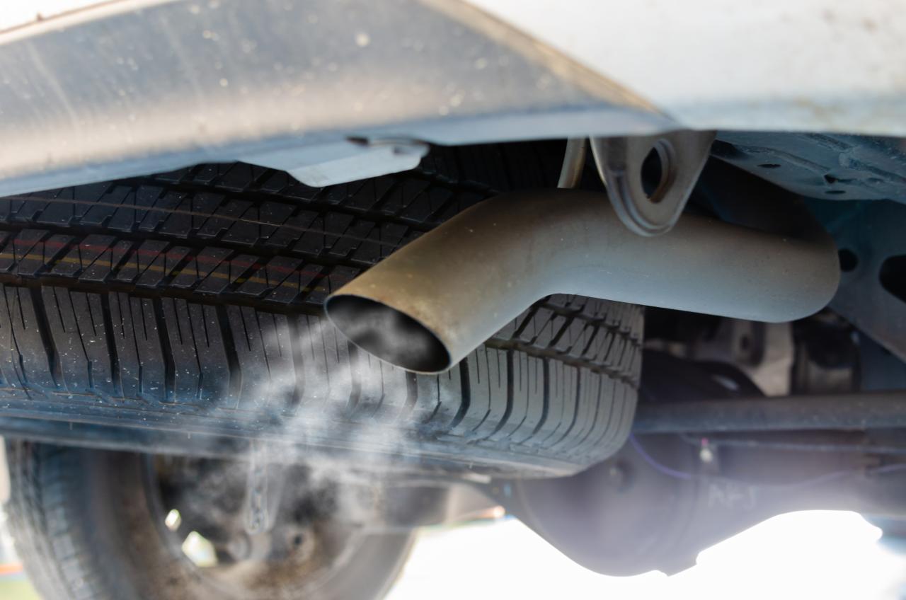 car exhaust with smoke coming out