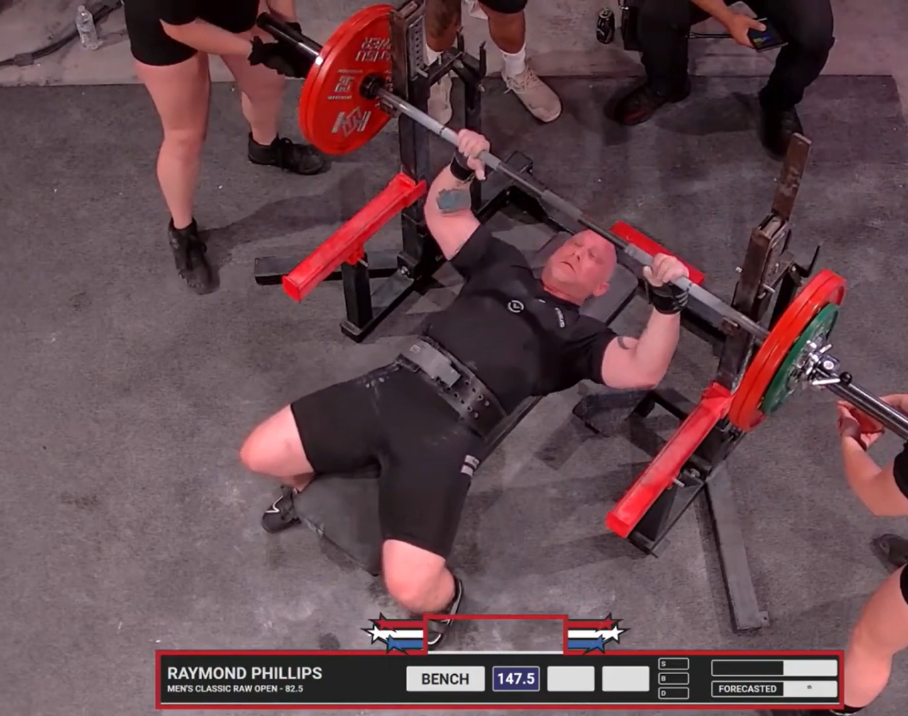 Raymond Phillips benching at The American Pro 2023
