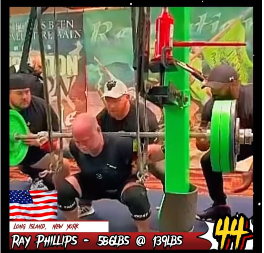 Raymond Phillips squatting in 2023