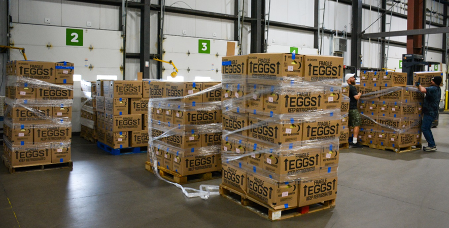 140,000 eggs delivered to Food Bank of Central New York in Syracuse that will be distributed throughout Central New York 