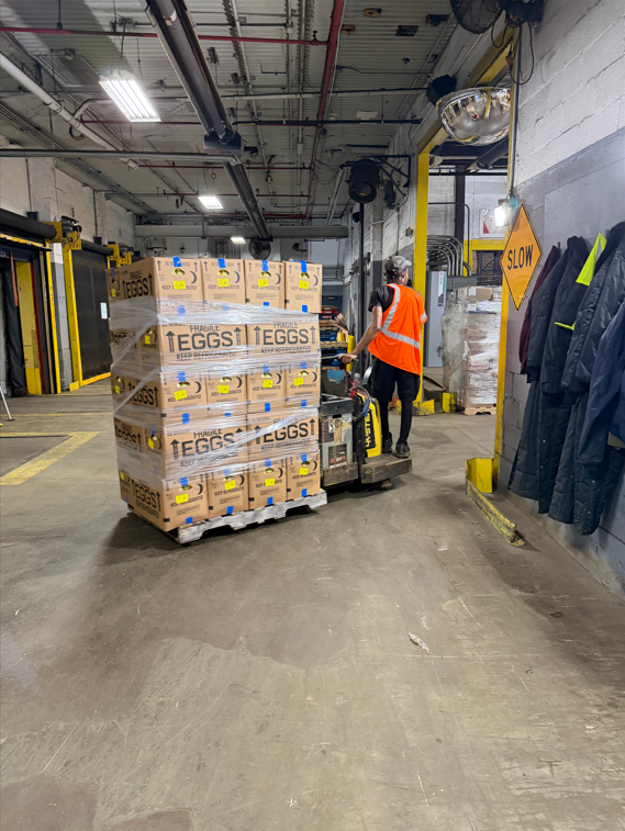 More than 280,000 eggs delivered to Food Bank For New York City that will be distributed throughout New York City